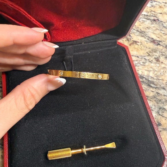 Cartier love Yellow Gold 6 Diamond Bracelet - Picture 6 of 9